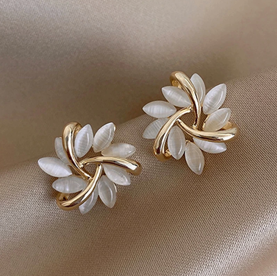 Crossed Flower Earrings