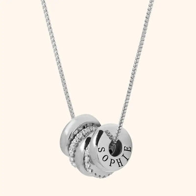 18k Personalized Name Dainty Diamond Disc Necklace