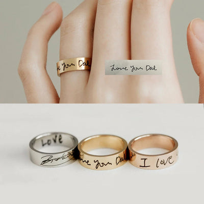 Personalized Hand Written Note Ring