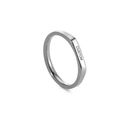 Personalized Flat Top Statement Ring