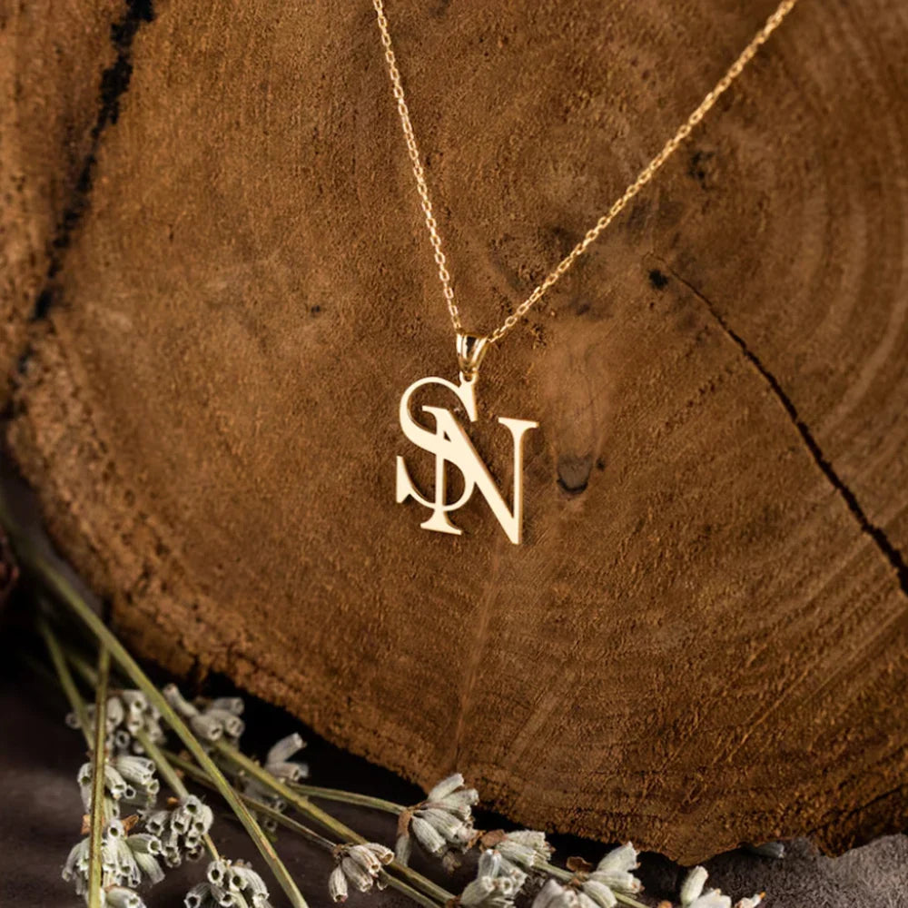 Minimal Personalized Monogram Necklace