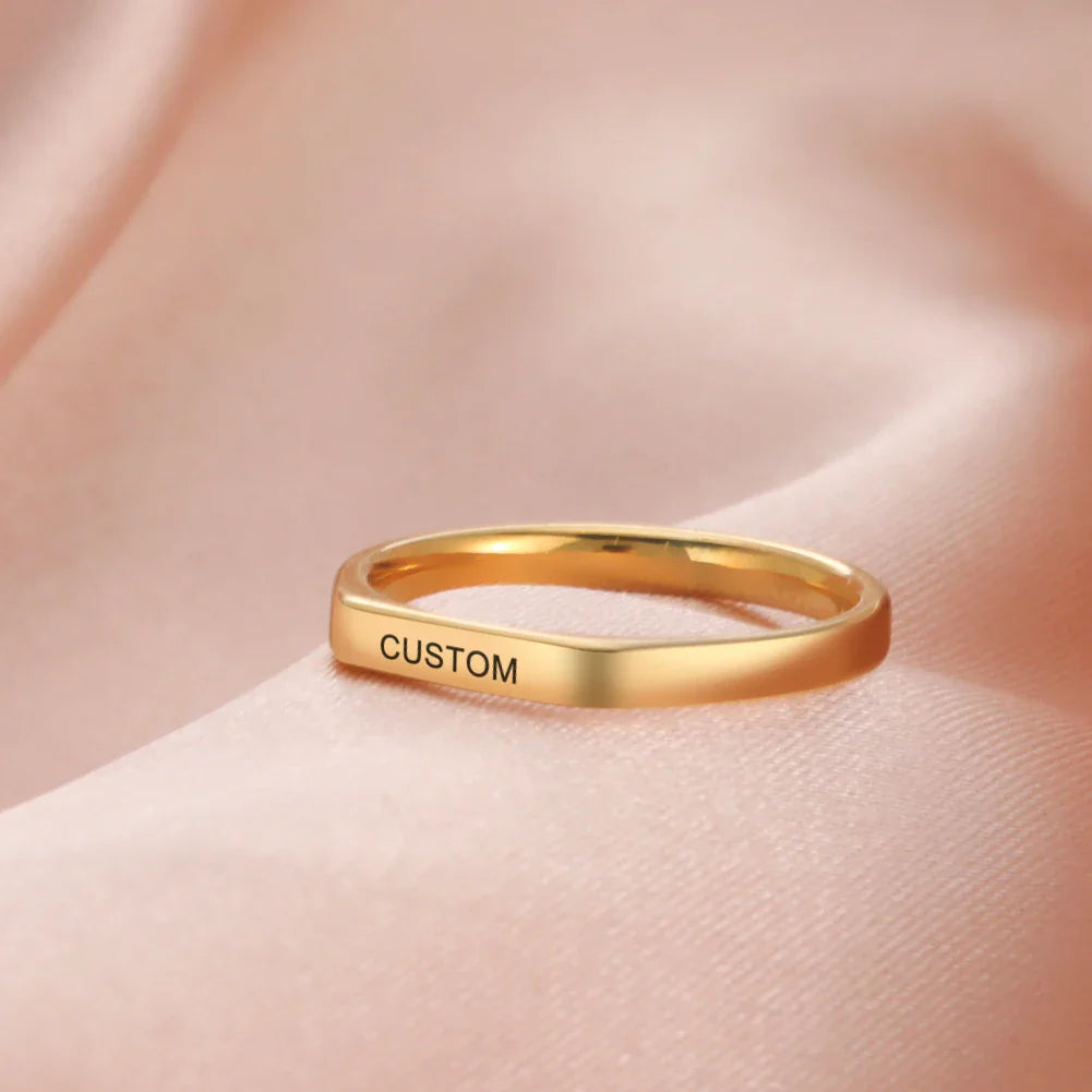 Personalized Flat Top Statement Ring