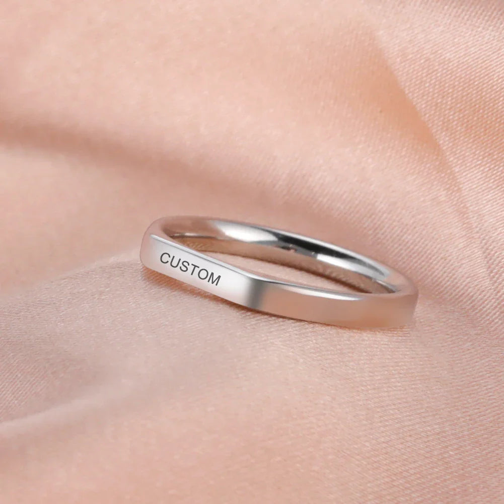 Personalized Flat Top Statement Ring