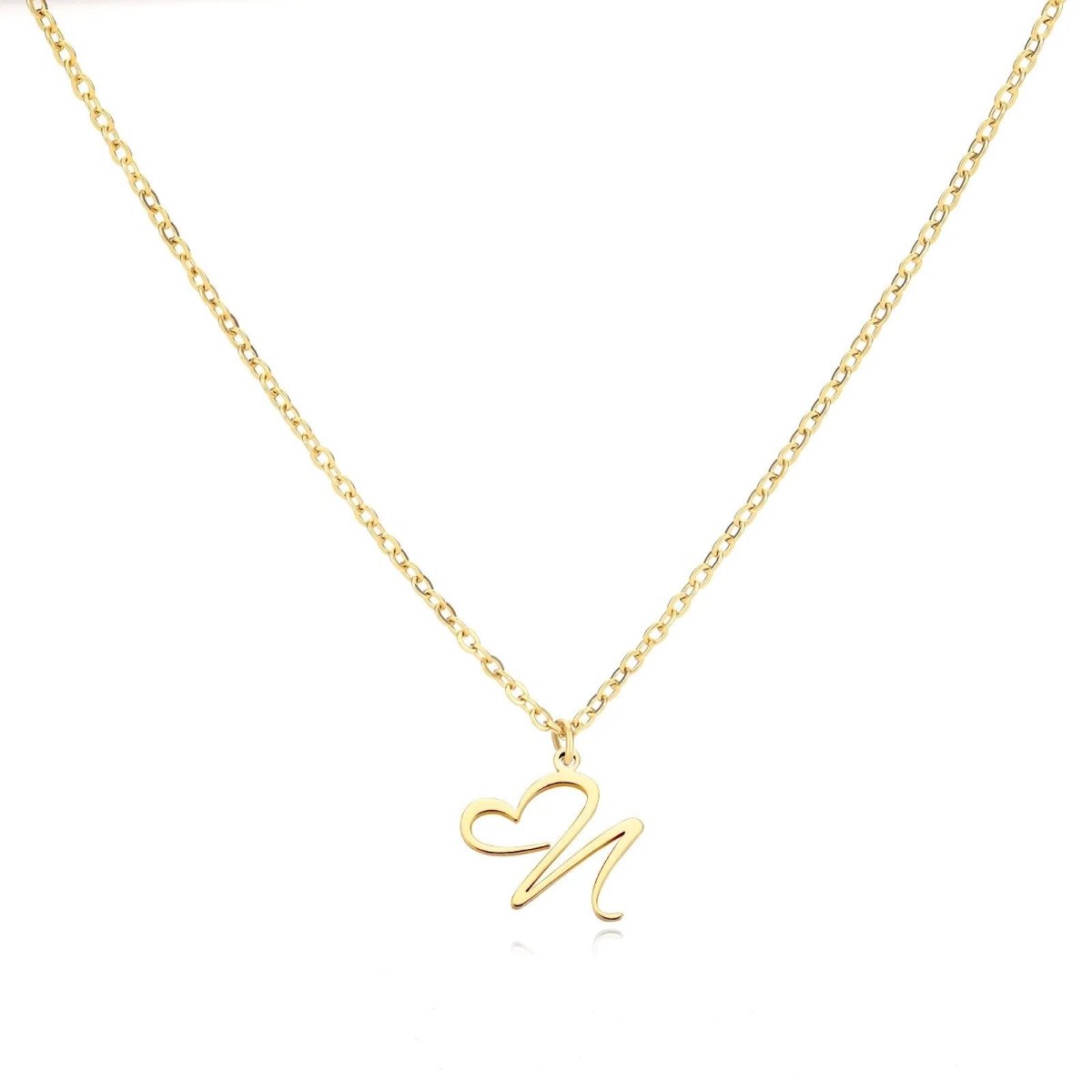 Dainty Heart Letter Initial Necklace