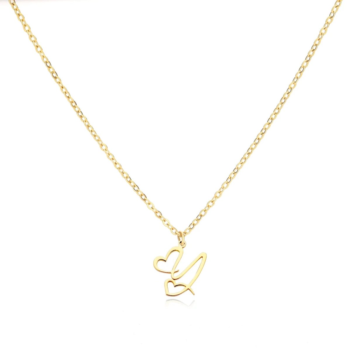 Dainty Heart Letter Initial Necklace