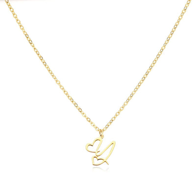 Dainty Heart Letter Initial Necklace