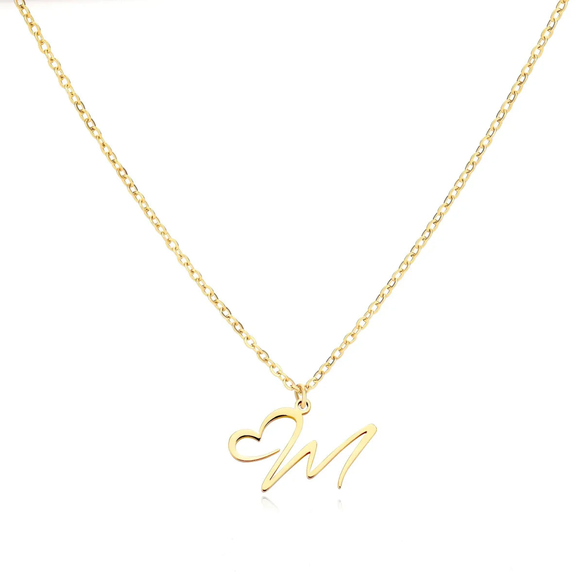 Dainty Heart Letter Initial Necklace