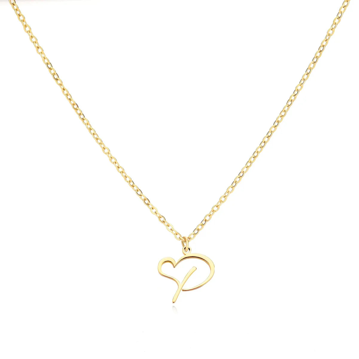 Dainty Heart Letter Initial Necklace