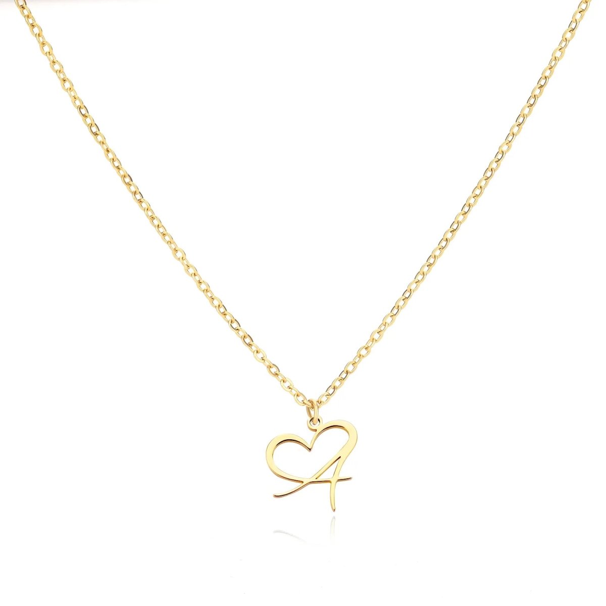 Dainty Heart Letter Initial Necklace