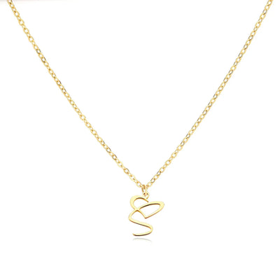 Dainty Heart Letter Initial Necklace