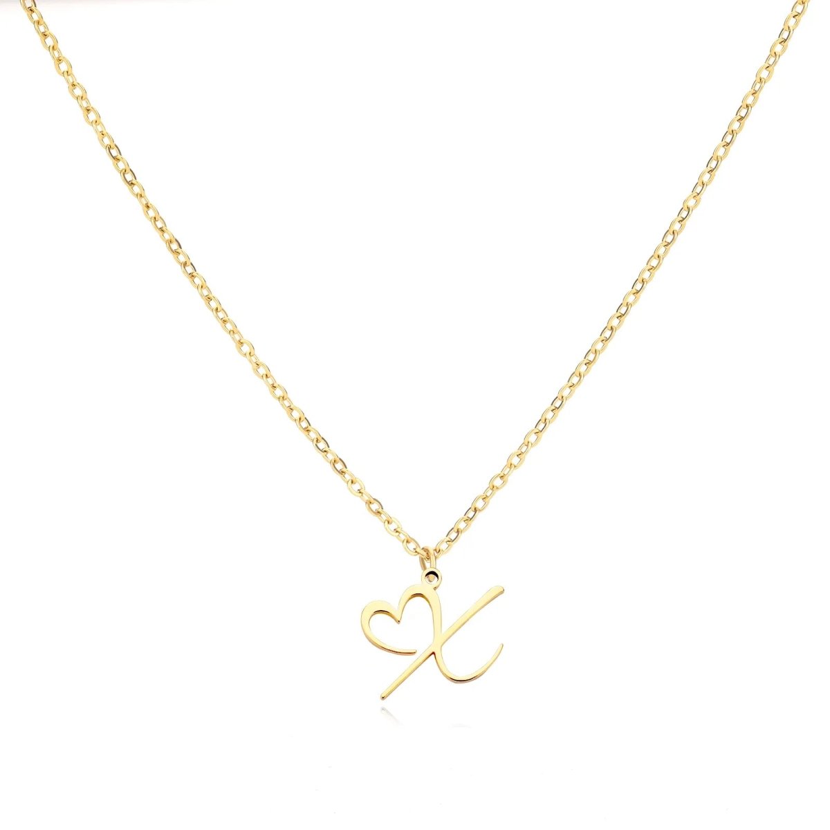 Dainty Heart Letter Initial Necklace