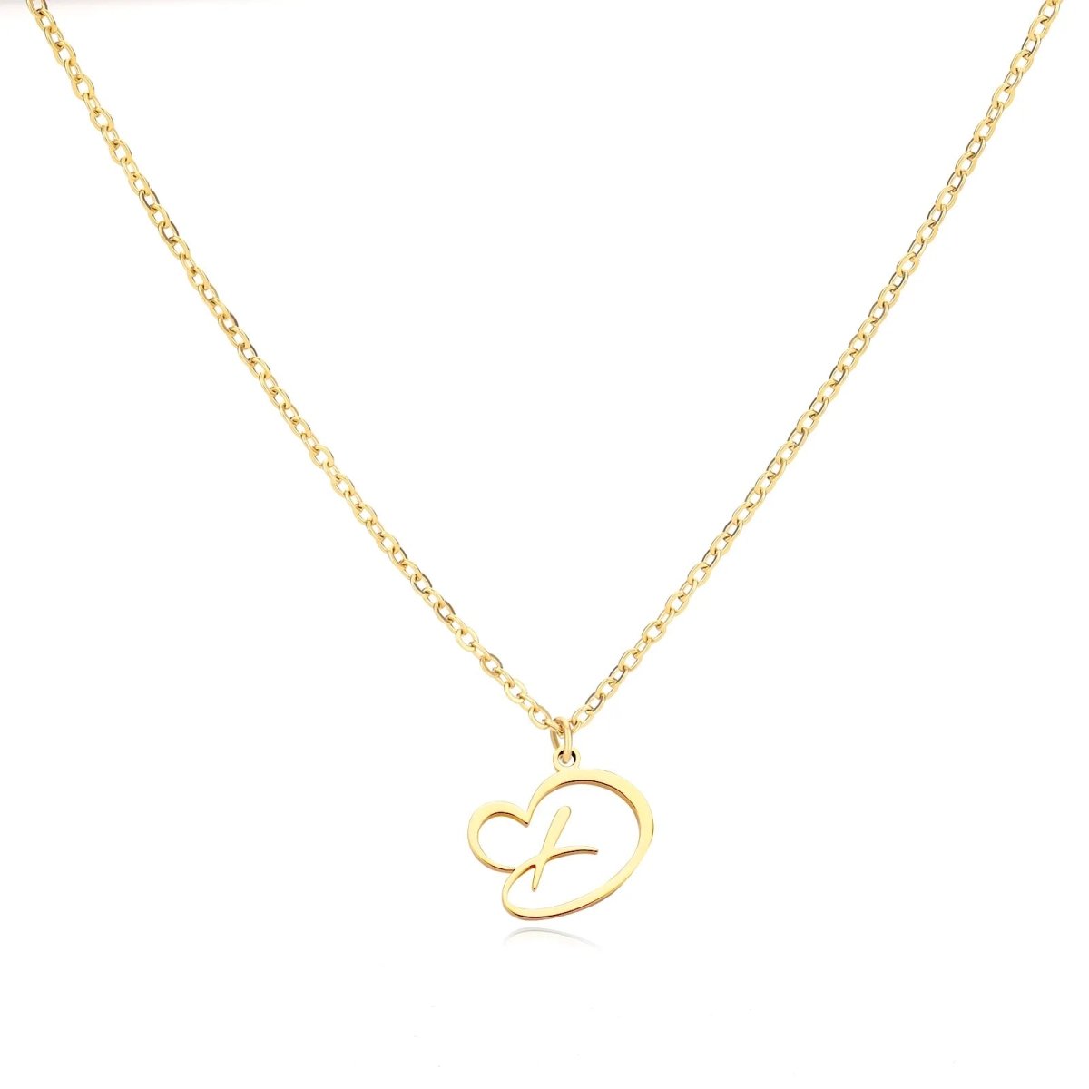 Dainty Heart Letter Initial Necklace