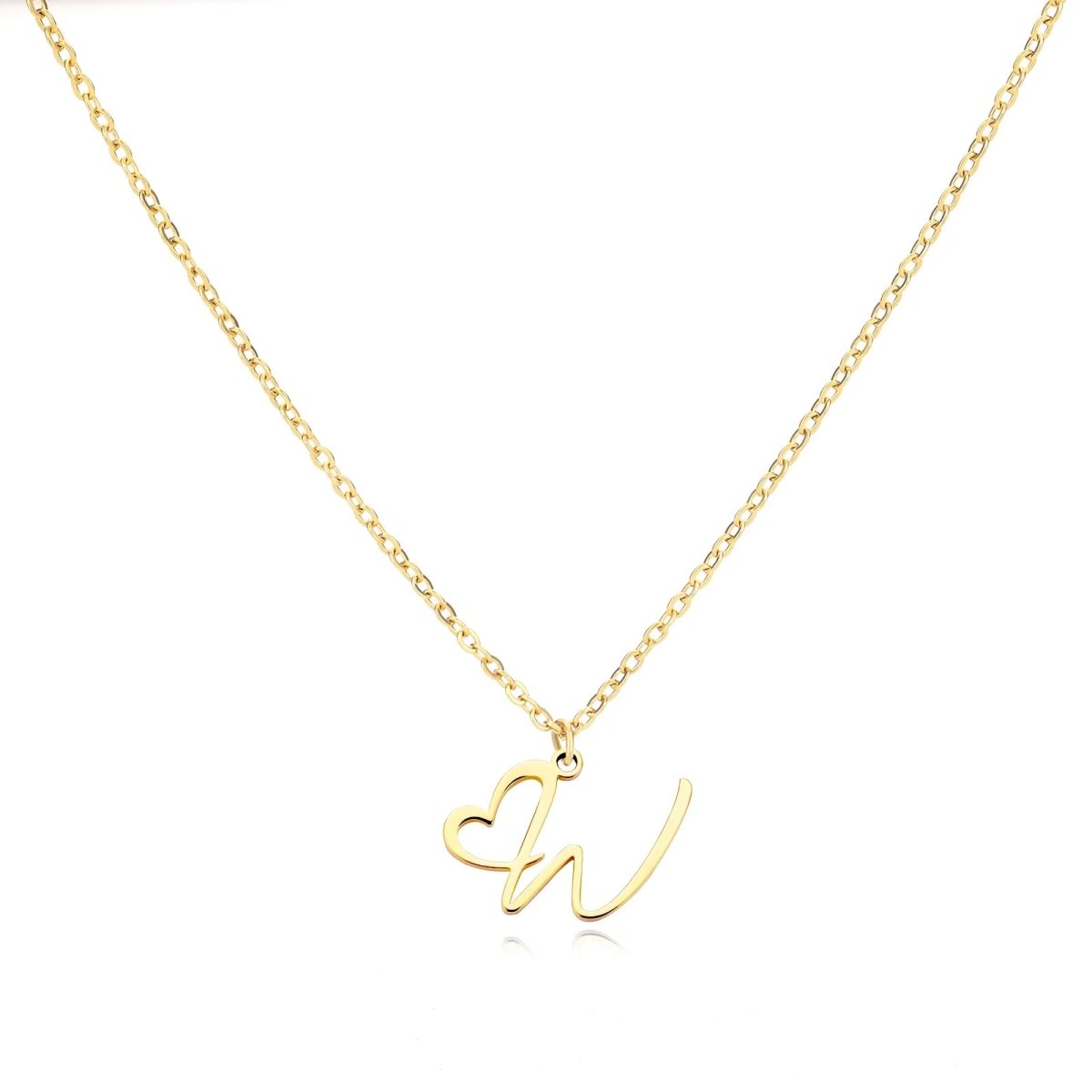 Dainty Heart Letter Initial Necklace