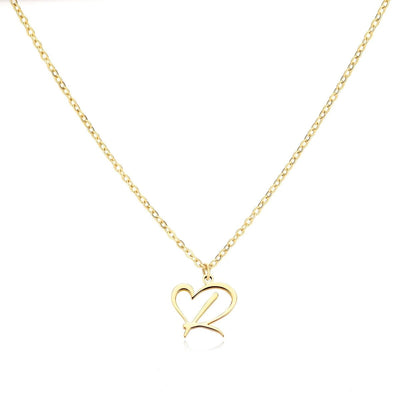 Dainty Heart Letter Initial Necklace