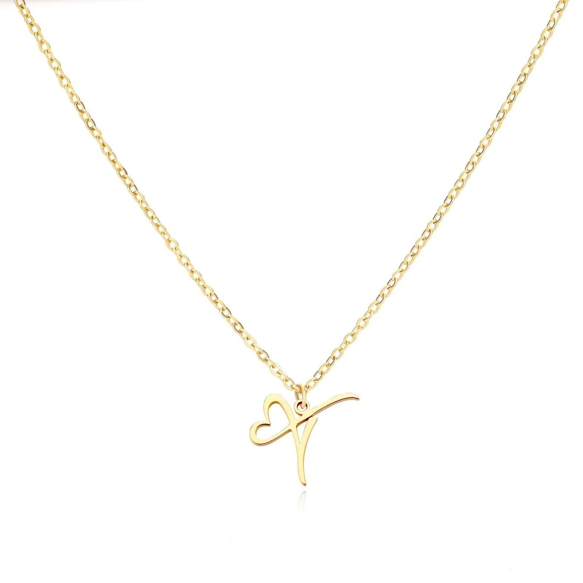 Dainty Heart Letter Initial Necklace