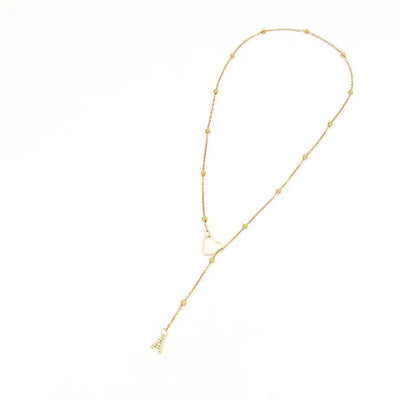 Dainty Diamond Letter Initial Lariat Necklace