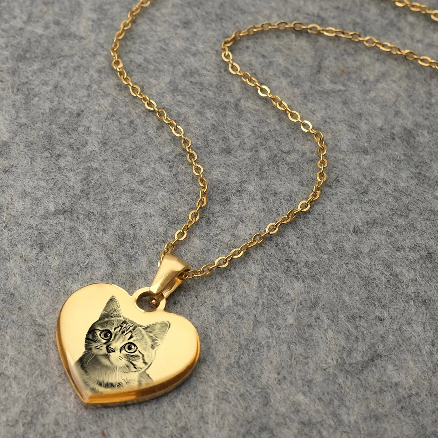 Personalized Picture & Text Heart Pendant Necklace